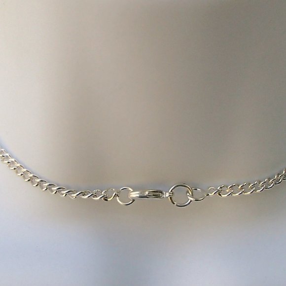 Scrollwork Necklace Pendant  .925 Silver Marked Peridot African Turquoise? - Picture 9 of 10